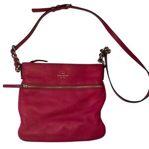 Kate Spade Magenta Leather Y2K 2000s‎ Shoulder Bag Crossbody Authentic Hot Pink